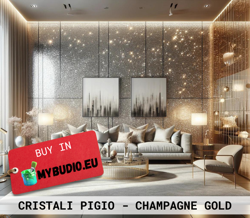 gold glitter walls cristali