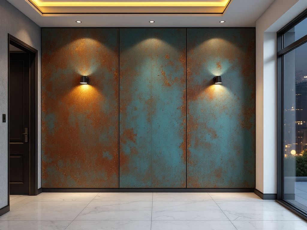 efekt rdzy z efektem korozji miedzi w turkusowym kolorze