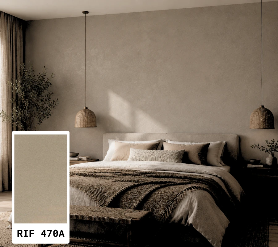 Beżowy efekt Lime Valrenna w sypialni