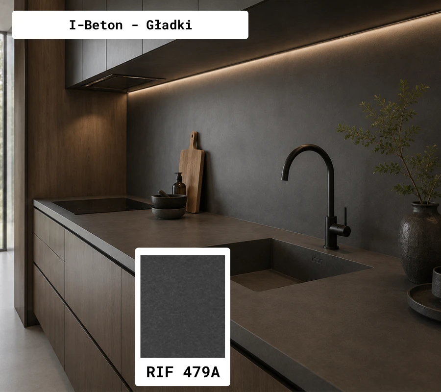 graphite microcement on kitchen worktops