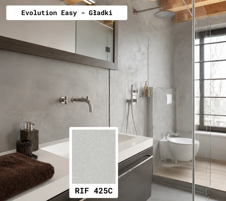 microcement under a shower in a bathroom