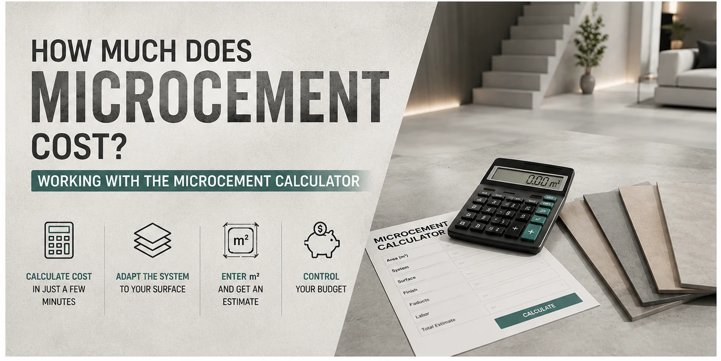 How much cost microcement - calculator on site